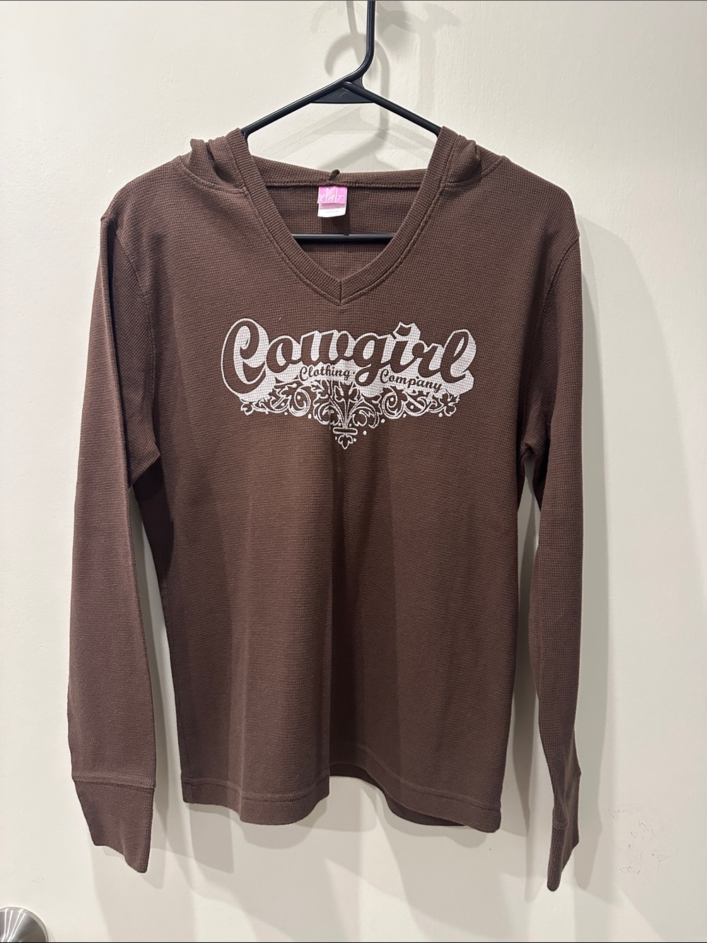 Cowgirl Clothing Company Women's Brown Long Sleeve V-Neck Tee